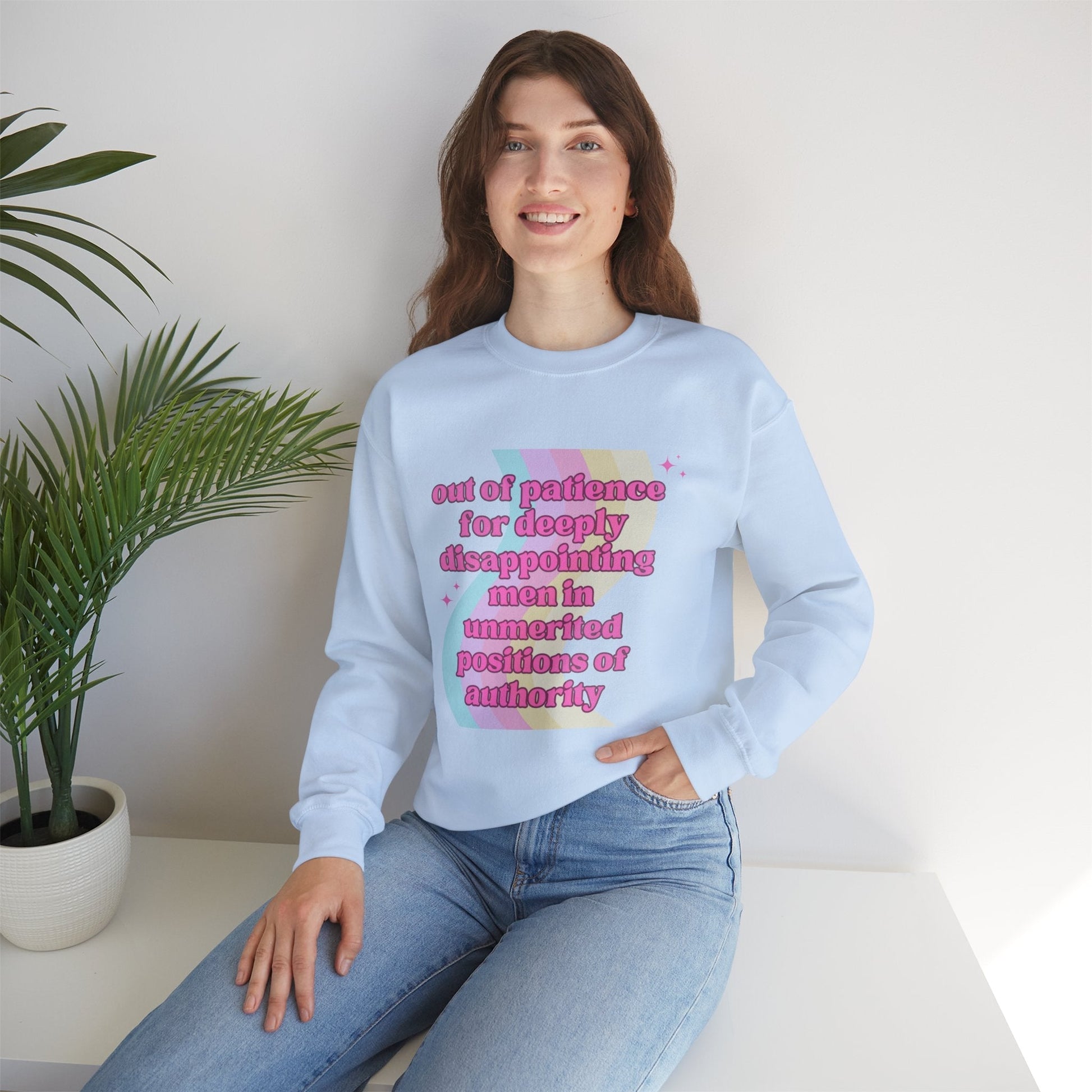 Out of Patience for Deeply Disappointing Men Unisex Heavy Blend™ Crewneck Sweatshirt Sizes SM-5XL | Plus Size Available