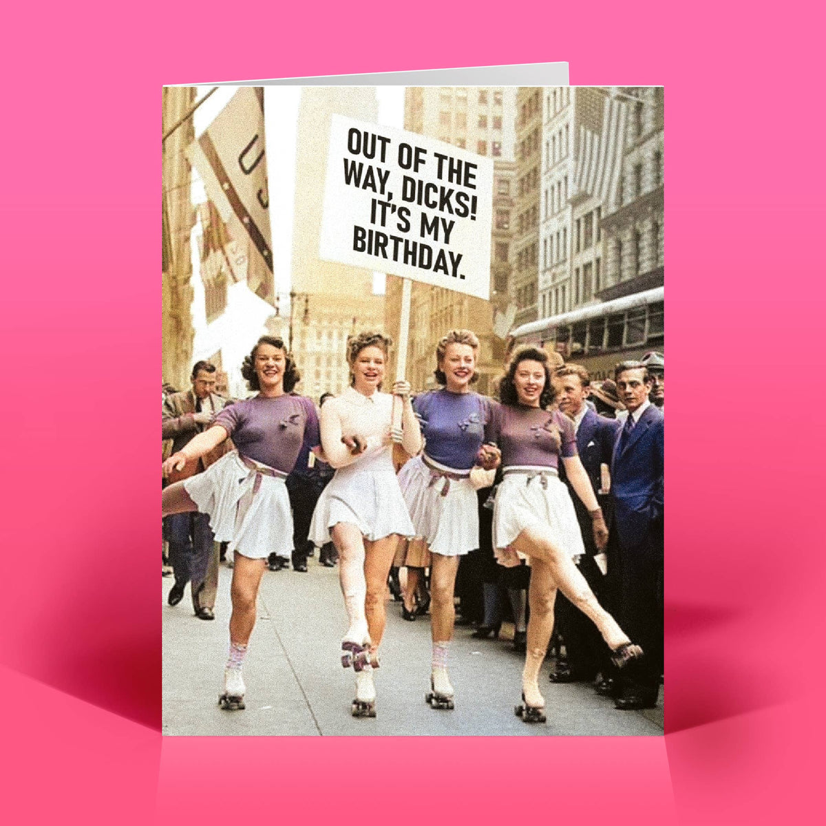 Out of the Way, Dicks! Funny Birthday Card-The Raccoon Society-The Bullish Store