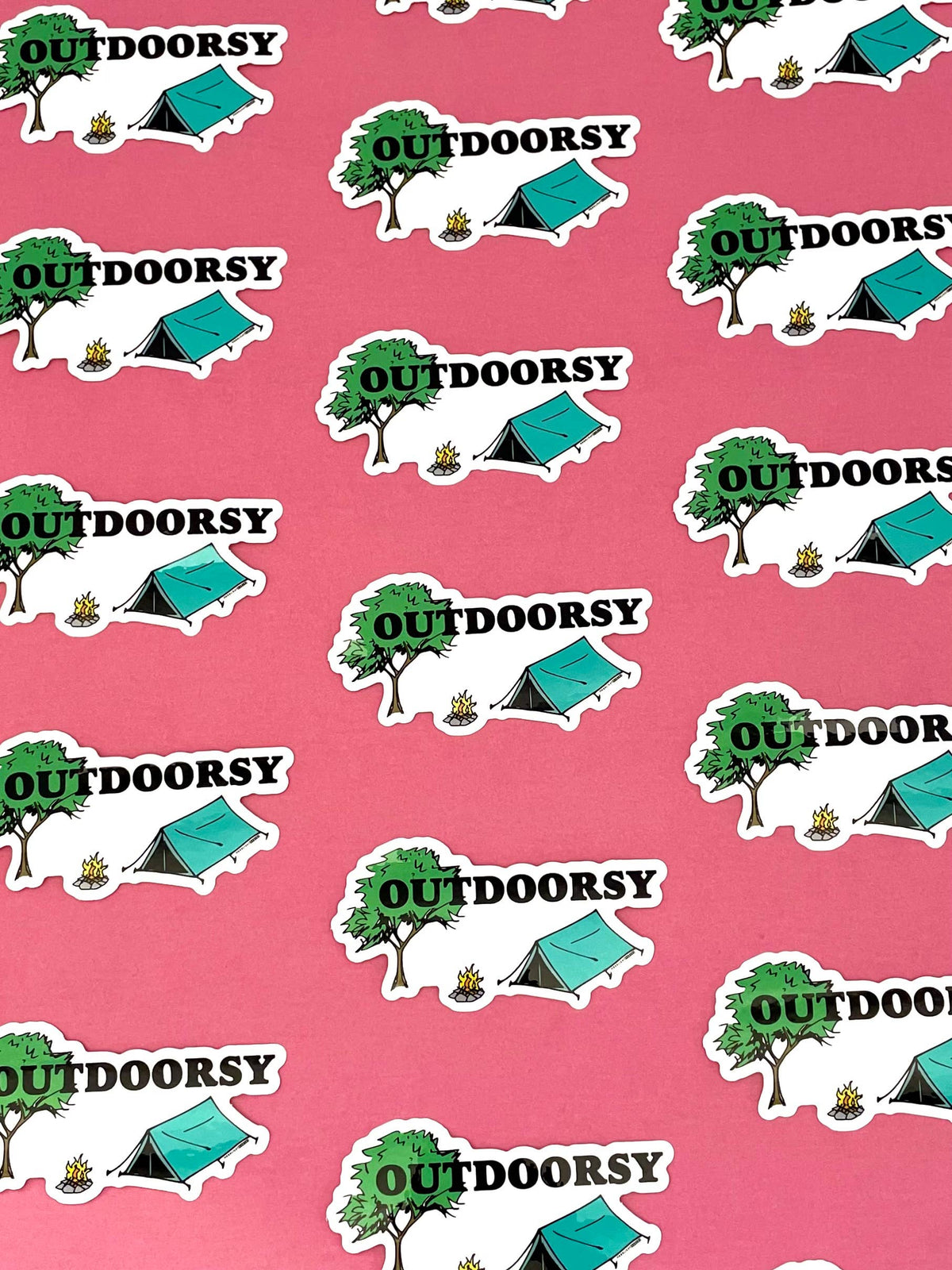 Outdoorsy Camping Tent Vinyl Sticker
