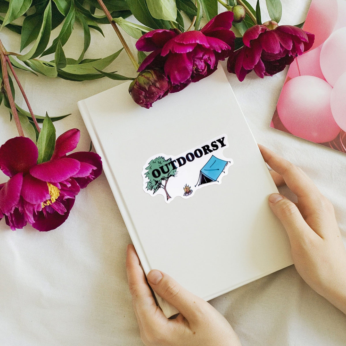 Outdoorsy Camping Tent Vinyl Sticker