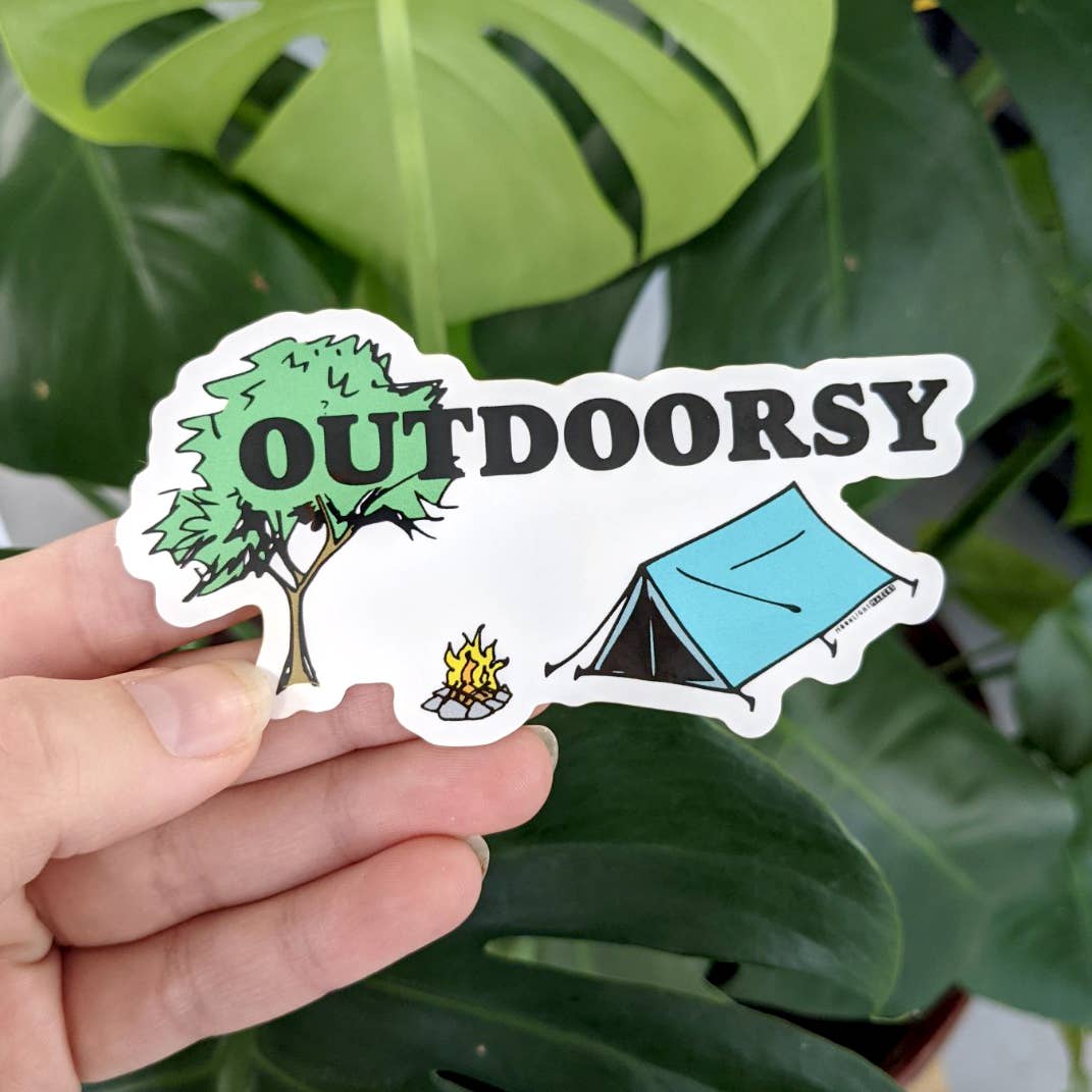 Outdoorsy Camping Tent Vinyl Sticker