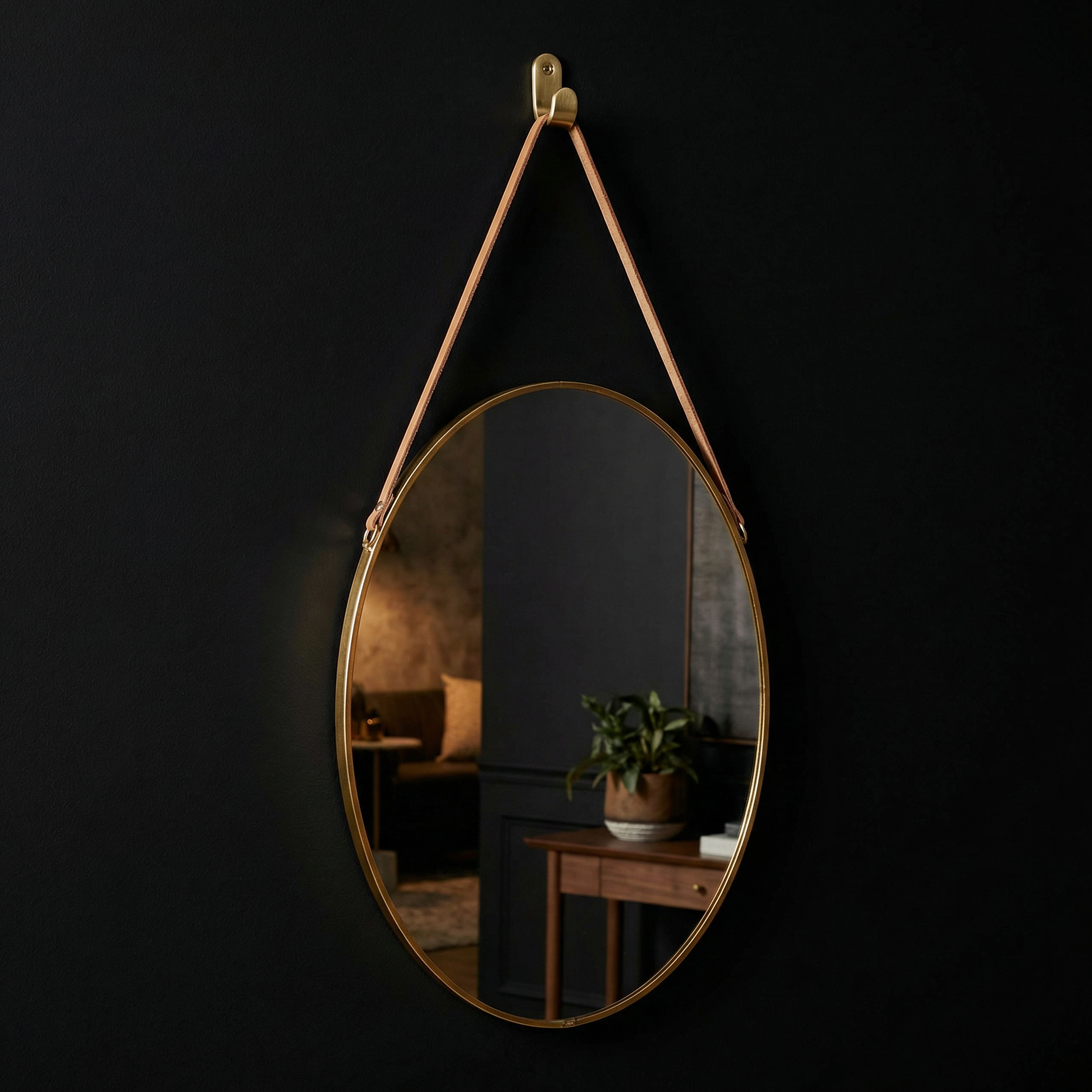 Oval Antique Gold Wall Mirror | Vintage Decorative Hanging Accent-Primitives by Kathy-The Bullish Store