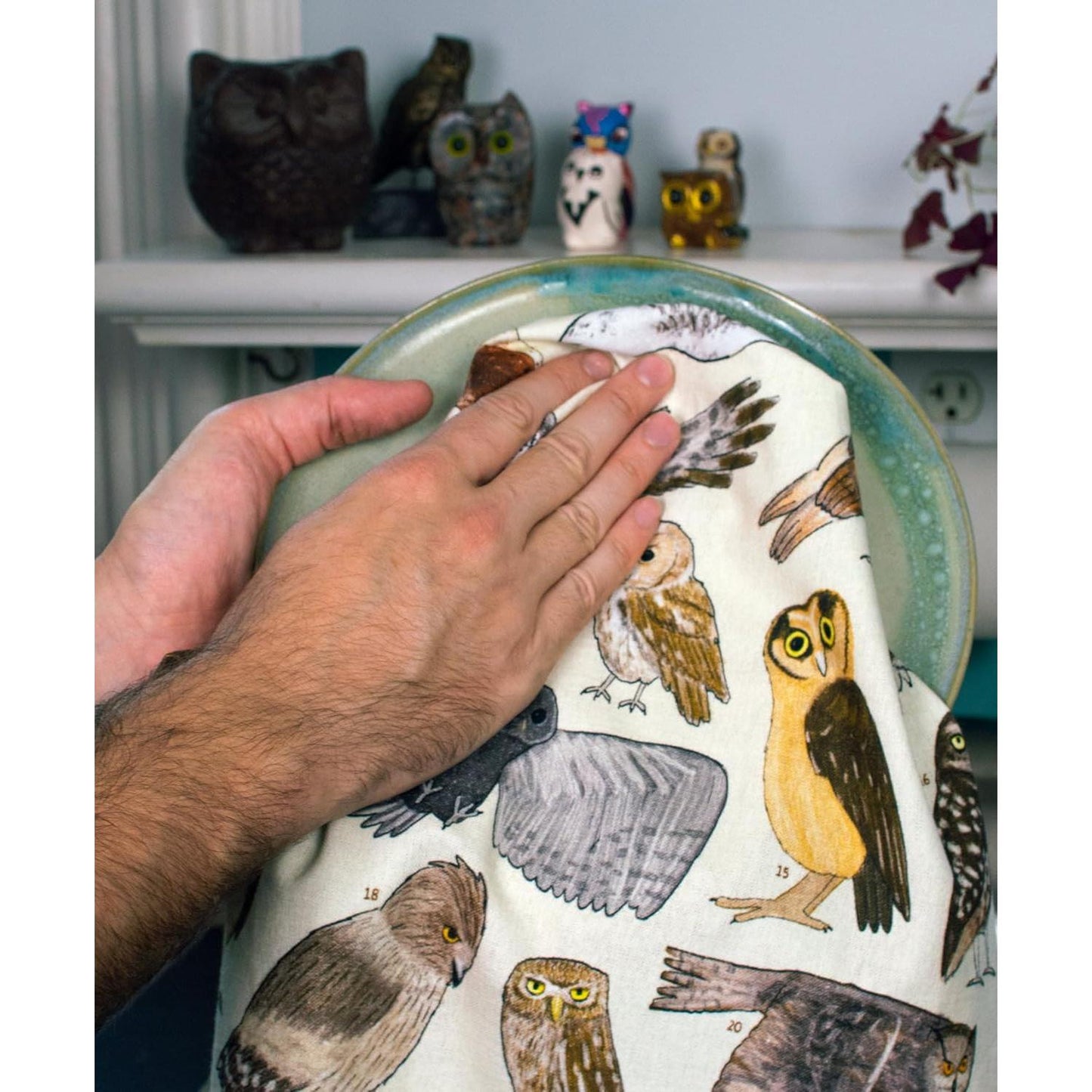 Owl Towel | Night Bird Kitchen Tea Dish Towel | 17.25" x 25.5"