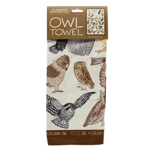 Owl Towel | Night Bird Kitchen Tea Dish Towel | 17.25" x 25.5"