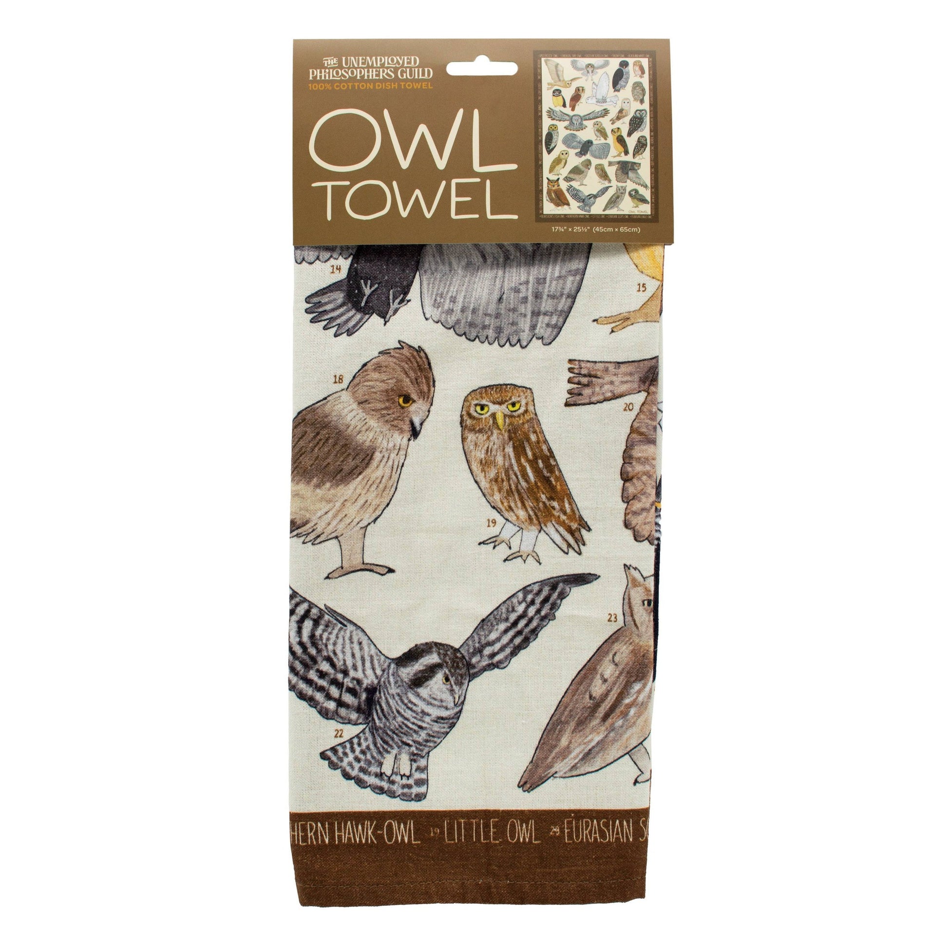 Owl Towel | Night Bird Kitchen Tea Dish Towel | 17.25" x 25.5"