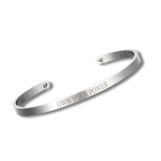 Own Your Power Stainless Steel Cuff Bracelet in Silver or Rose Gold