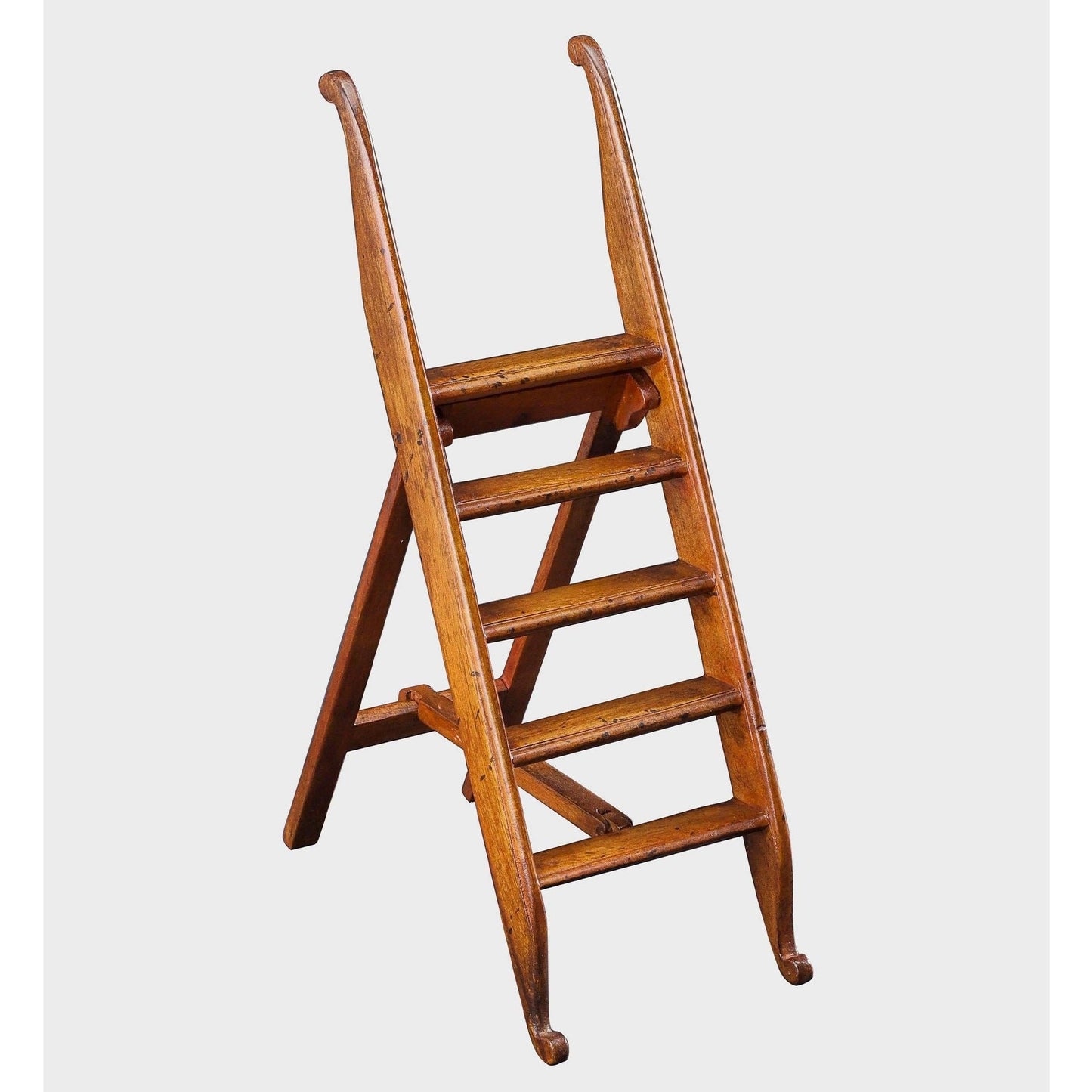 Oxford Library Steps Bookshelf Decor | Miniature Reproduction Wooden Folding Book Ladder Collectible