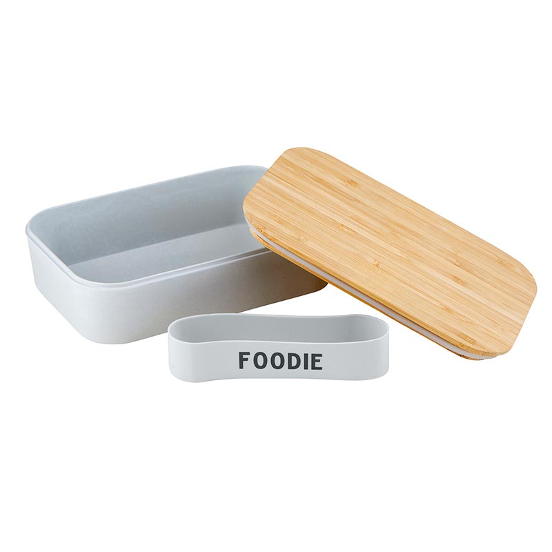 Pack of 3 Foodie Bamboo Lunch Box in Pastel Blue | Eco-Friendly and Sustainable | 7.5" x 5" x 2"