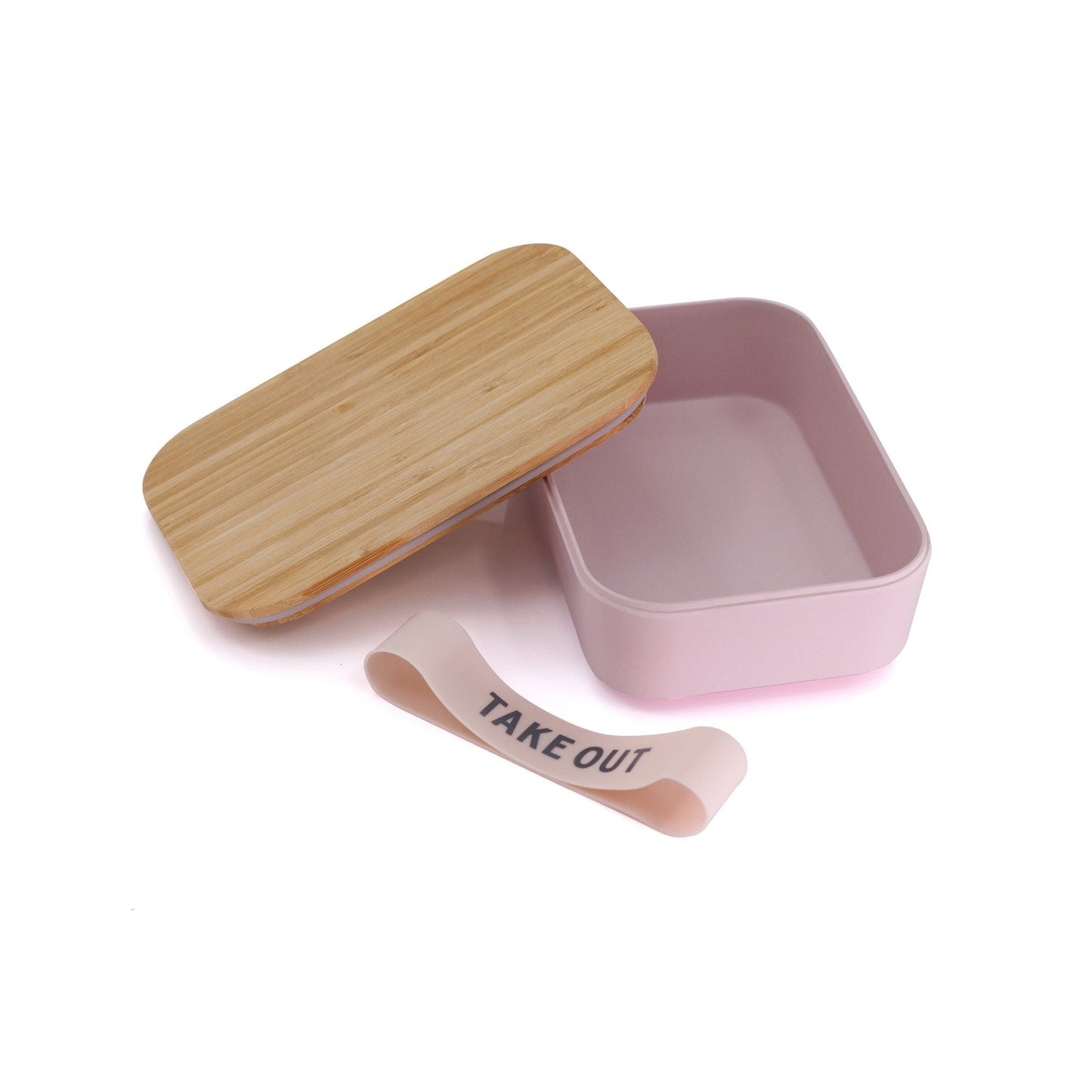 Pack of 3 Take Out Bamboo Lunch Box in Blush Pink | Eco-Friendly and Sustainable | 7.5" x 5" x 2"