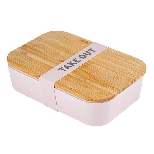 Pack of 3 Take Out Bamboo Lunch Box in Blush Pink | Eco-Friendly and Sustainable | 7.5" x 5" x 2"