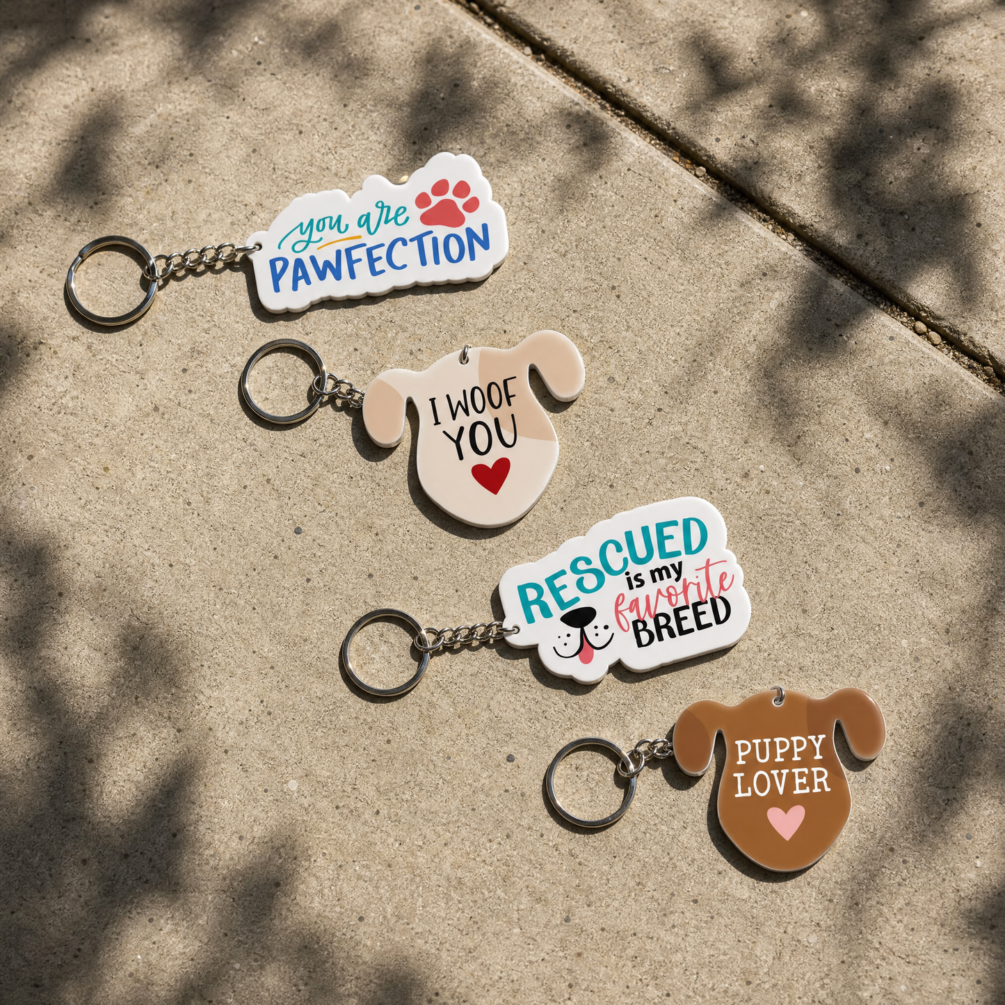 Pack of 4 Dog Lover Keychains