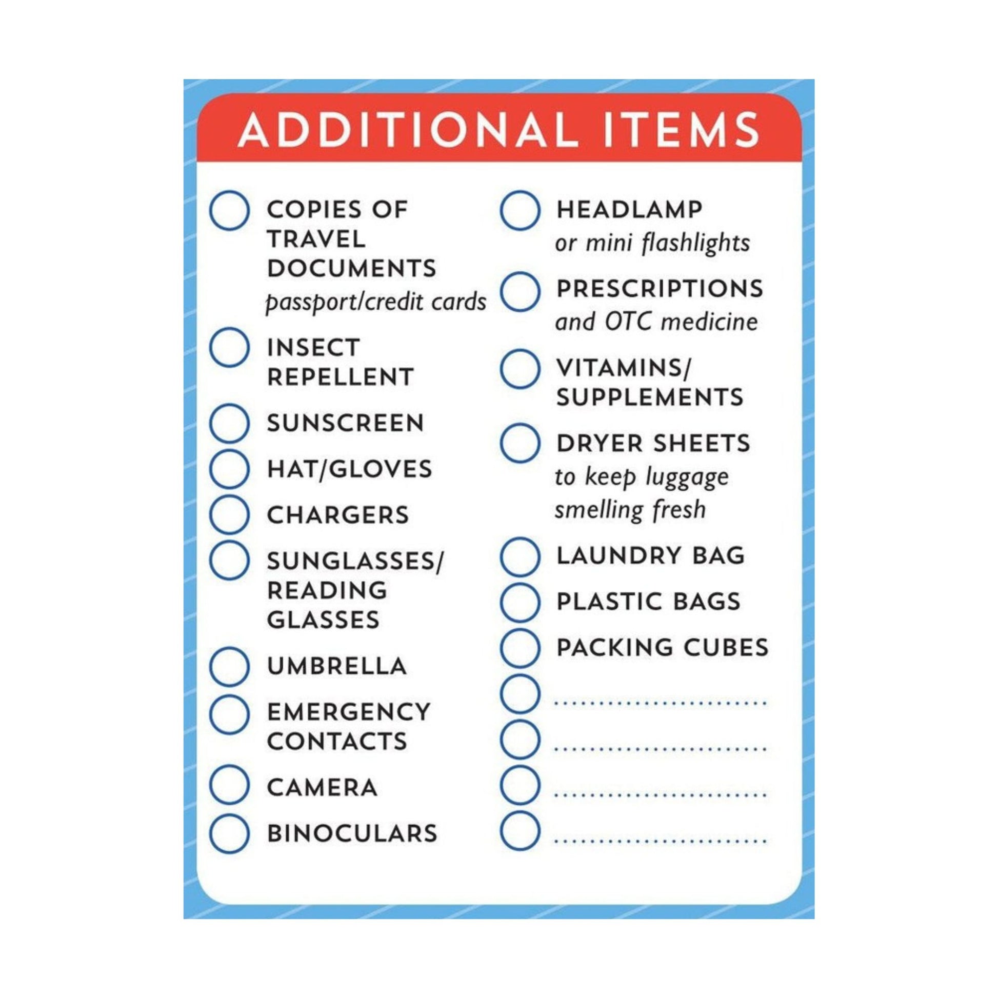 Packing List Note Pad | 60 Tearable Sheets 6" x 9" Stationery List Pad