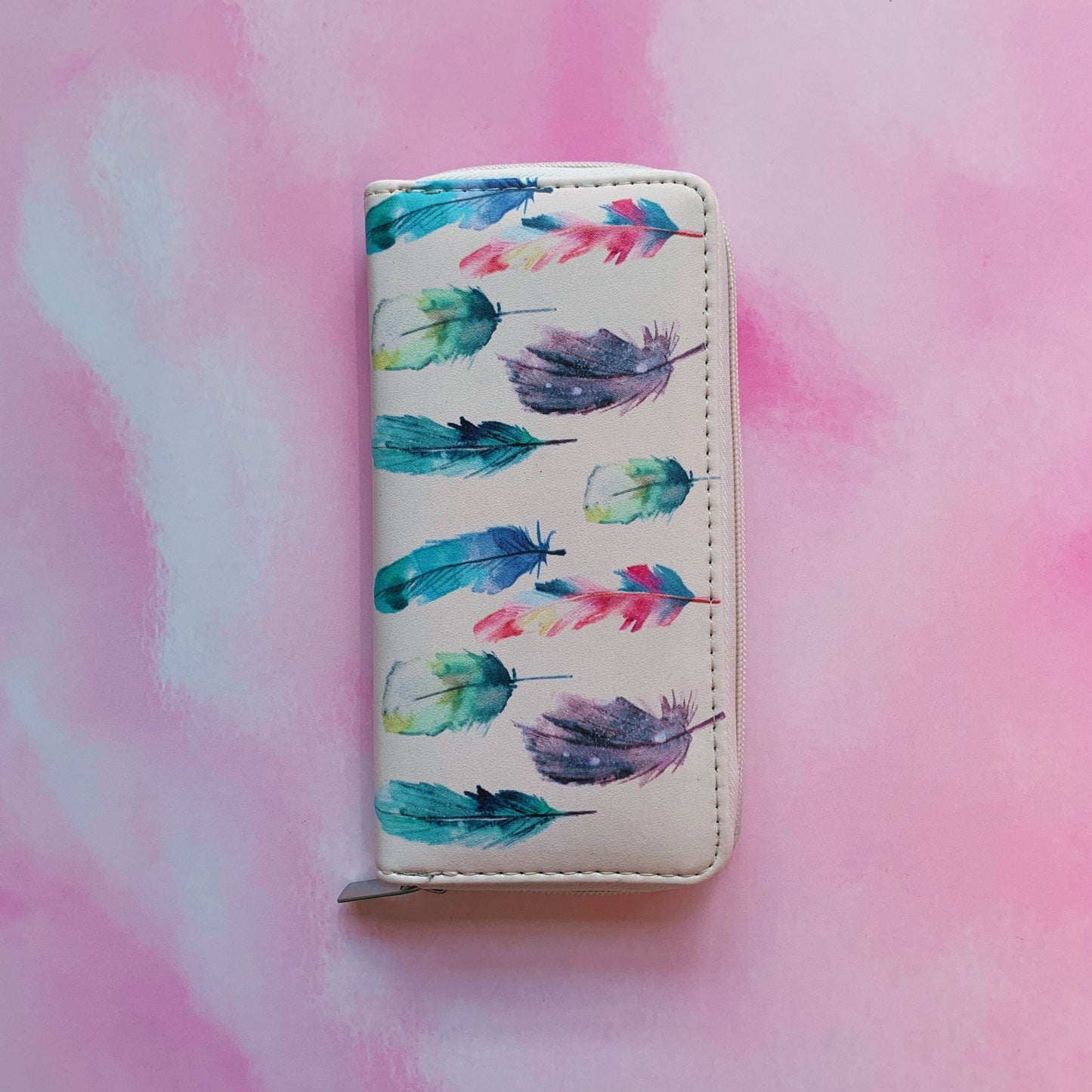 Painted Feathers Women's Zipper Wallet