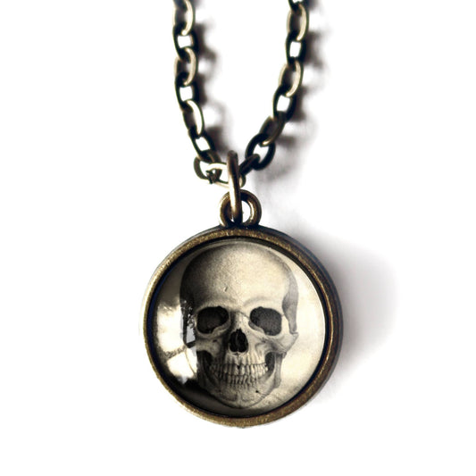 Pale Skull Simple Reversible Pendant Necklace-Divine Iguana-The Bullish Store