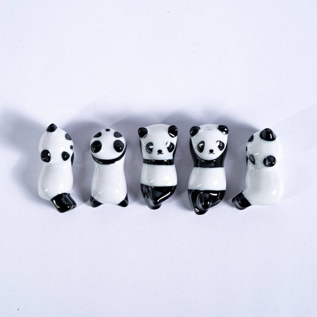 Panda Bamboo Chopsticks and Ceramic Rests Gift Set | 5 Pairs