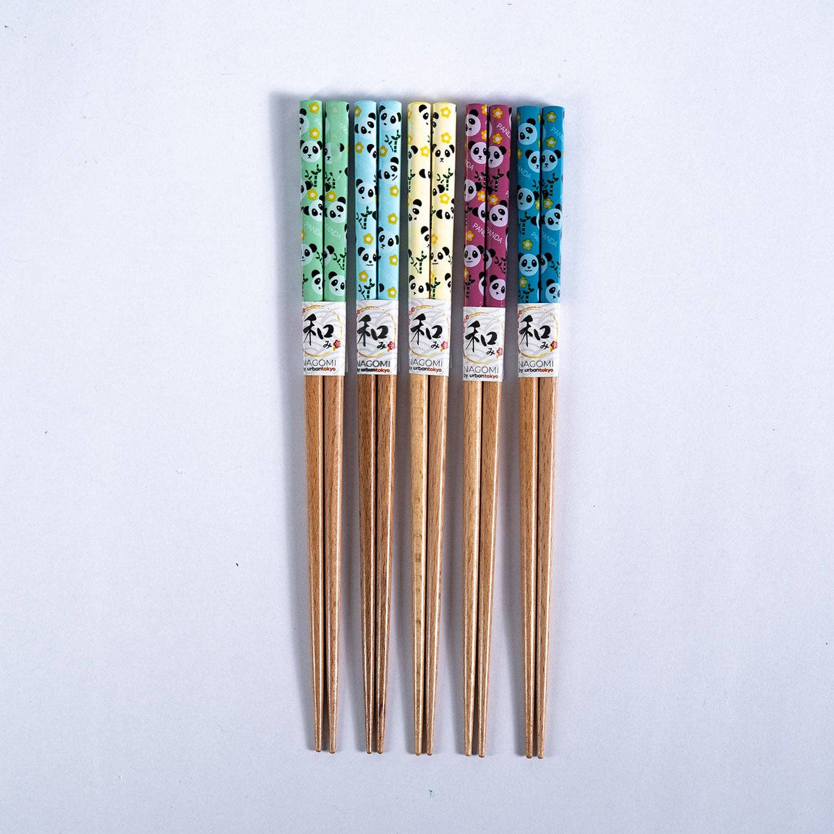 Panda Bamboo Chopsticks and Ceramic Rests Gift Set | 5 Pairs