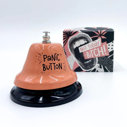 Panic Button Funny Bell | Desk Top Bell Ringer in Box