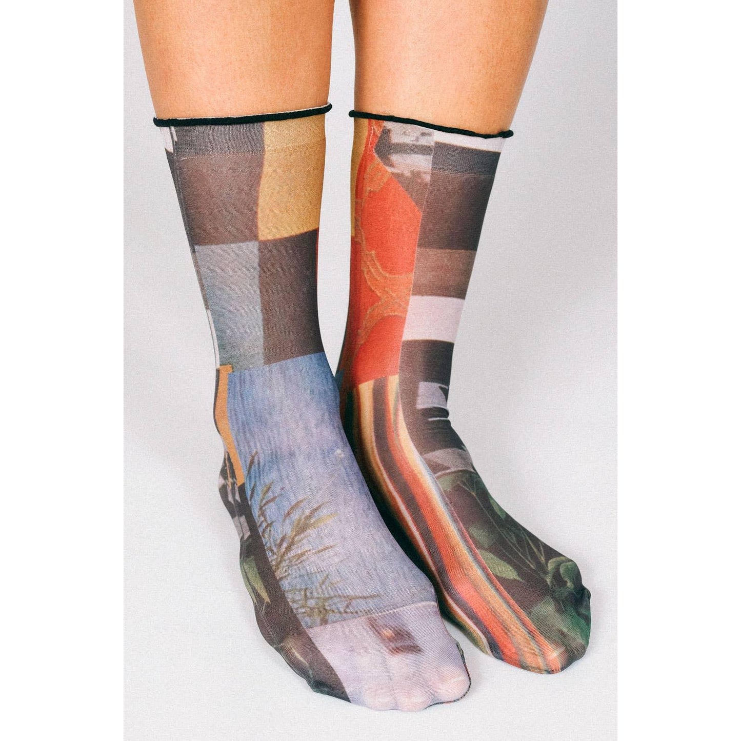 Paper Nylon Ankle Socks by Rosie Barker | Moody Sheer Ruffle Socks