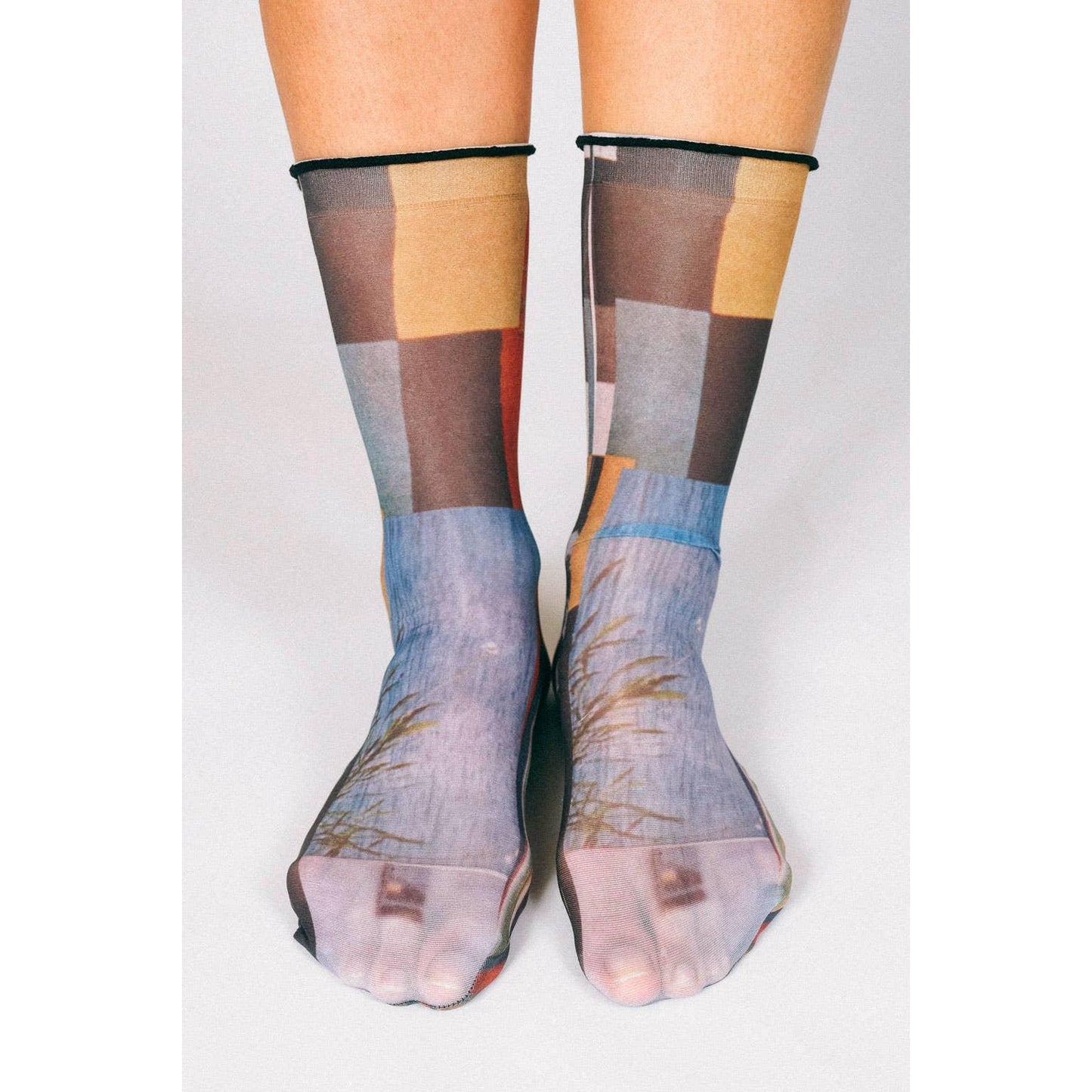 Paper Nylon Ankle Socks by Rosie Barker | Moody Sheer Ruffle Socks