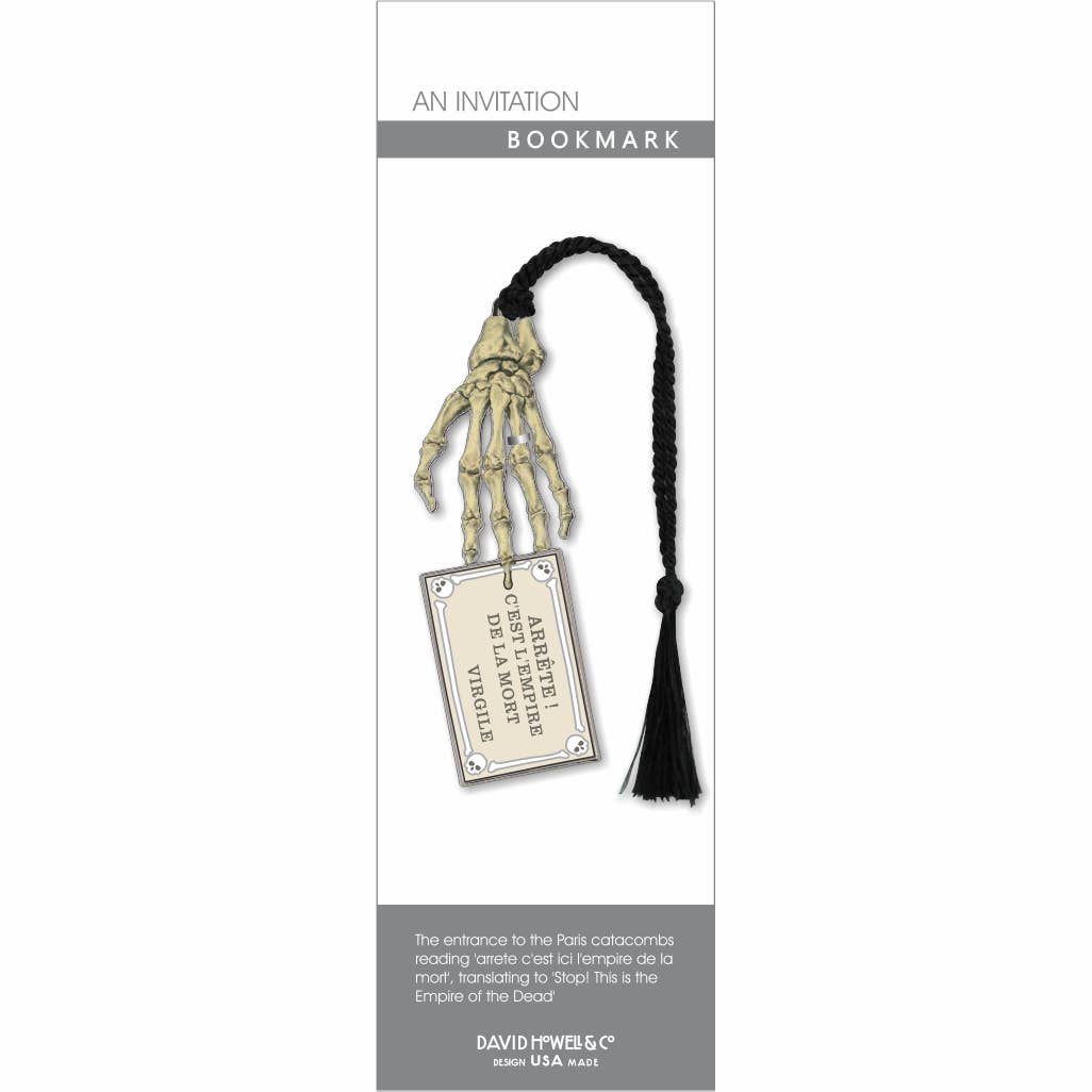 An Invitation Metal Skeletal Hand Bookmark | Creepy Book Marker for Book Lovers Bibliophile