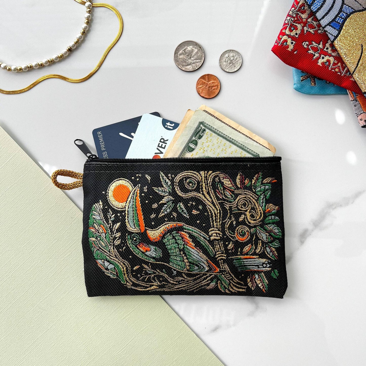 Parrot Design Coin Purse | Handmade in Turkey | 4" x 5"