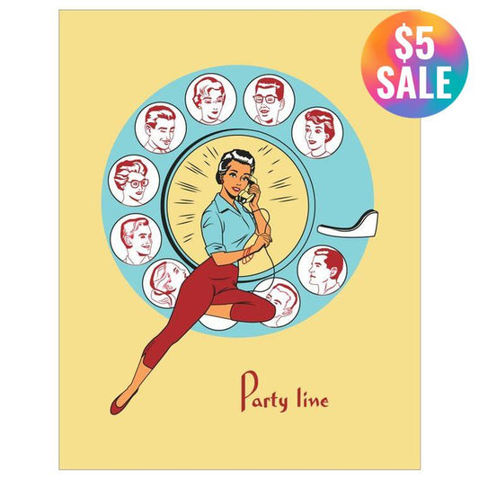 Party Line Telephone 2.5" x 3.5" Vintage Art Magnet