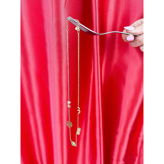 Pasta Medley Necklace | 14K Gold Plated Stainless Steel Pasta Shape Fashion Jewelry