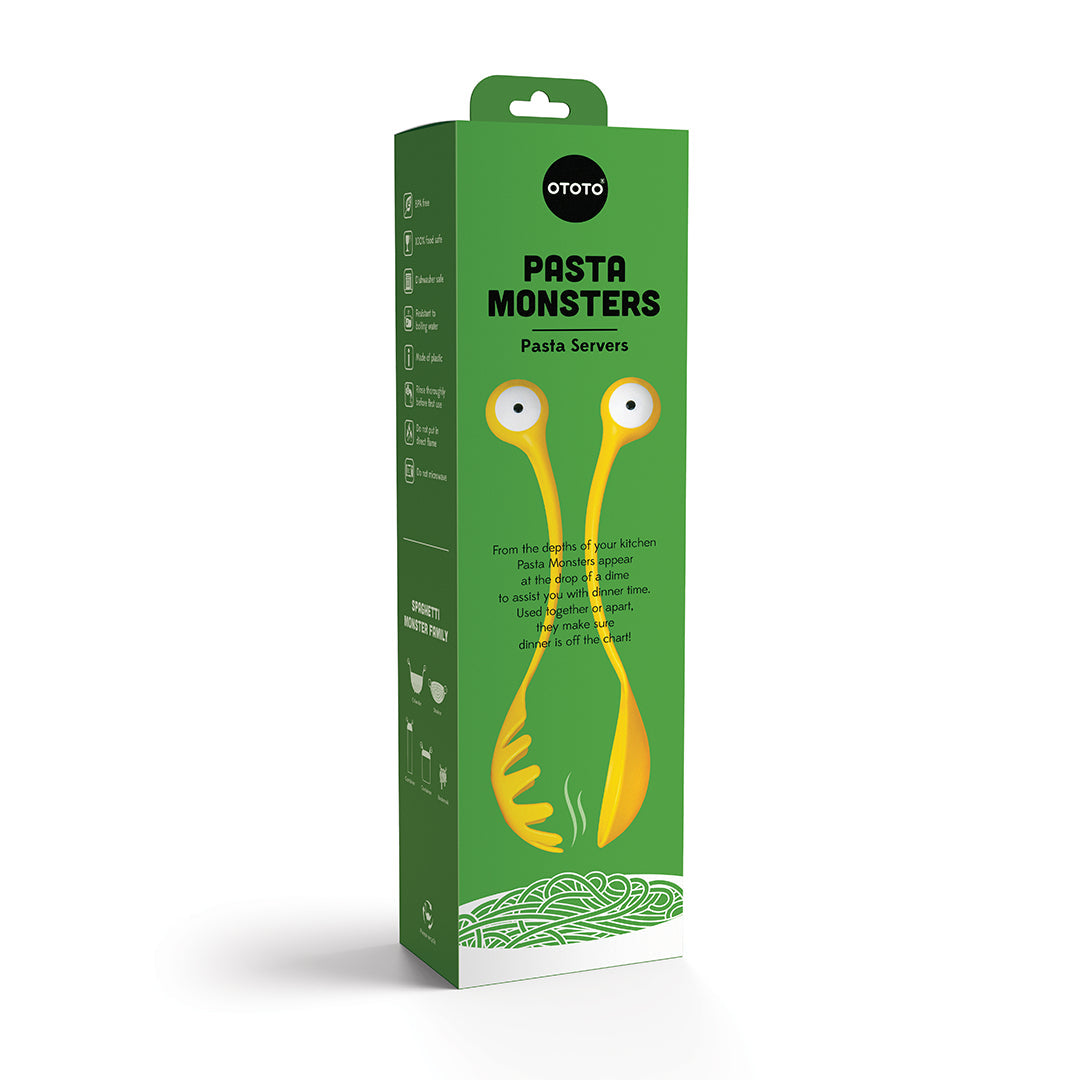 Pasta Monsters Servers | Googly-Eyed Spoon and Fork Set