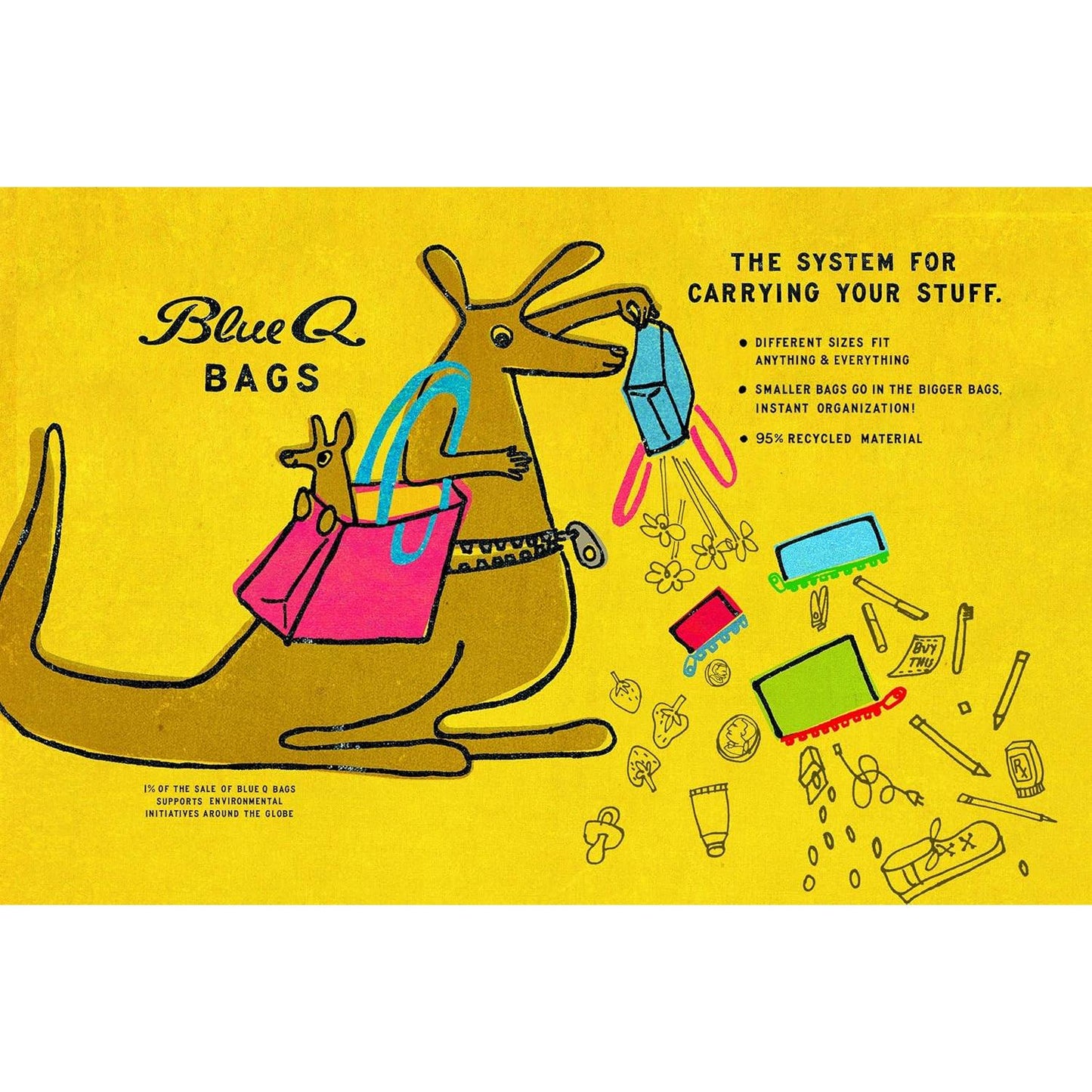 Awesome Cat Shopper Tote Bag | Feline Cat Lover Shopping Bag | 16" x 15" | BlueQ at GetBullish