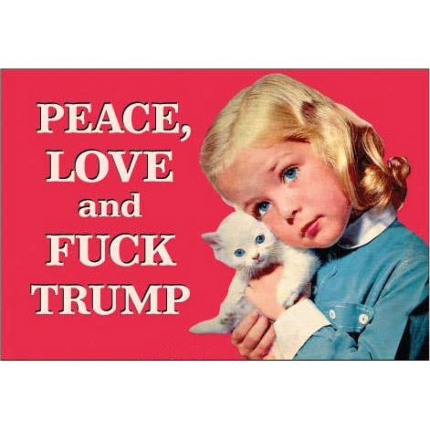 Peace, Love and Fuck Trump Refrigerator Magnet | 3" x 2"-Ephemera-The Bullish Store