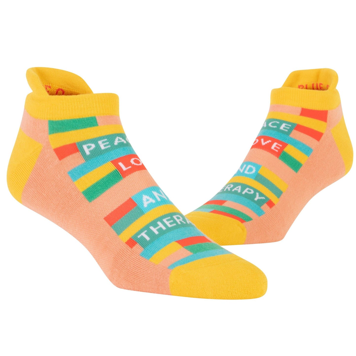 Peace Love and Therapy Women's or Unisex Sneaker Socks [2 Size Options] | BlueQ at GetBullish