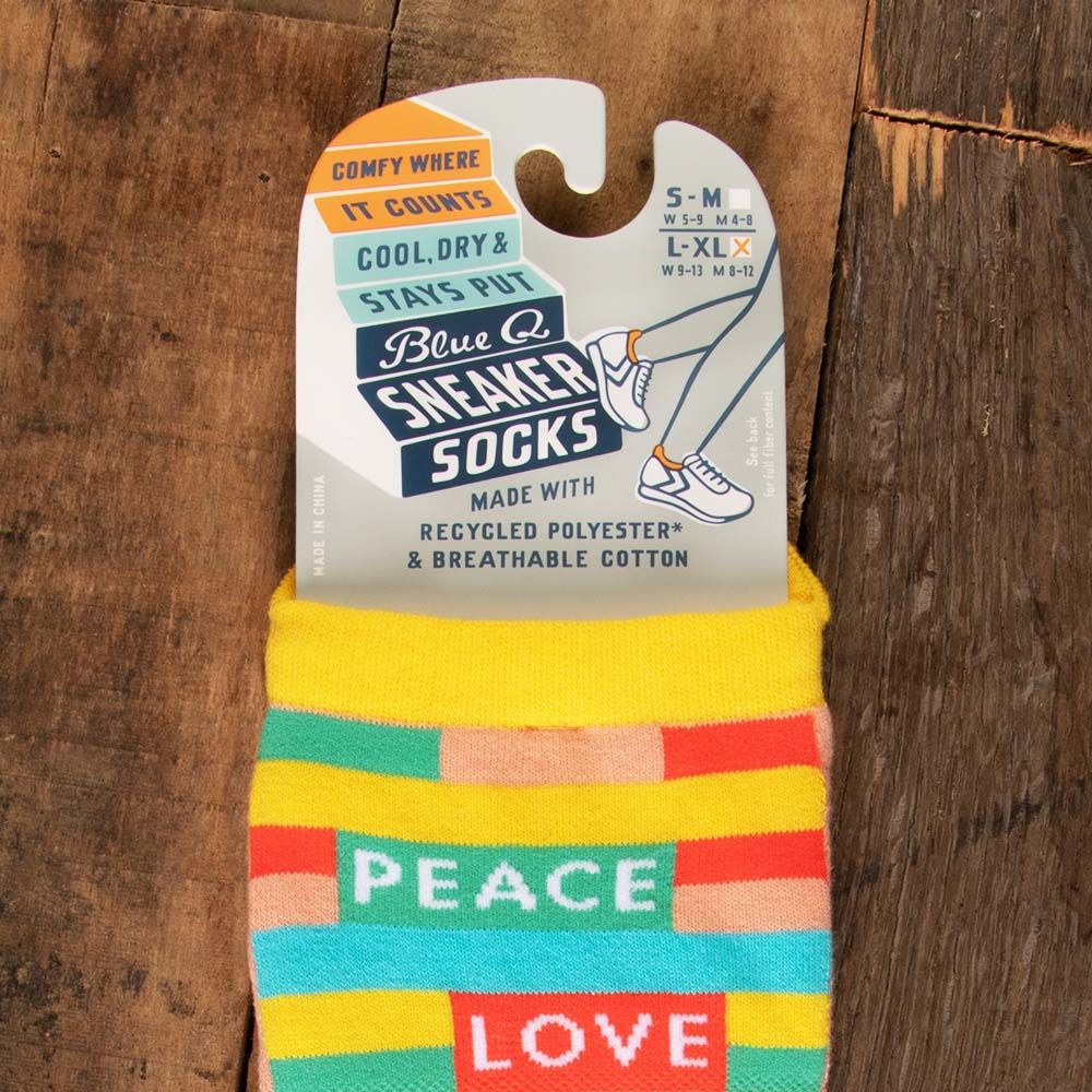 Peace Love and Therapy Women's or Unisex Sneaker Socks [2 Size Options] | BlueQ at GetBullish