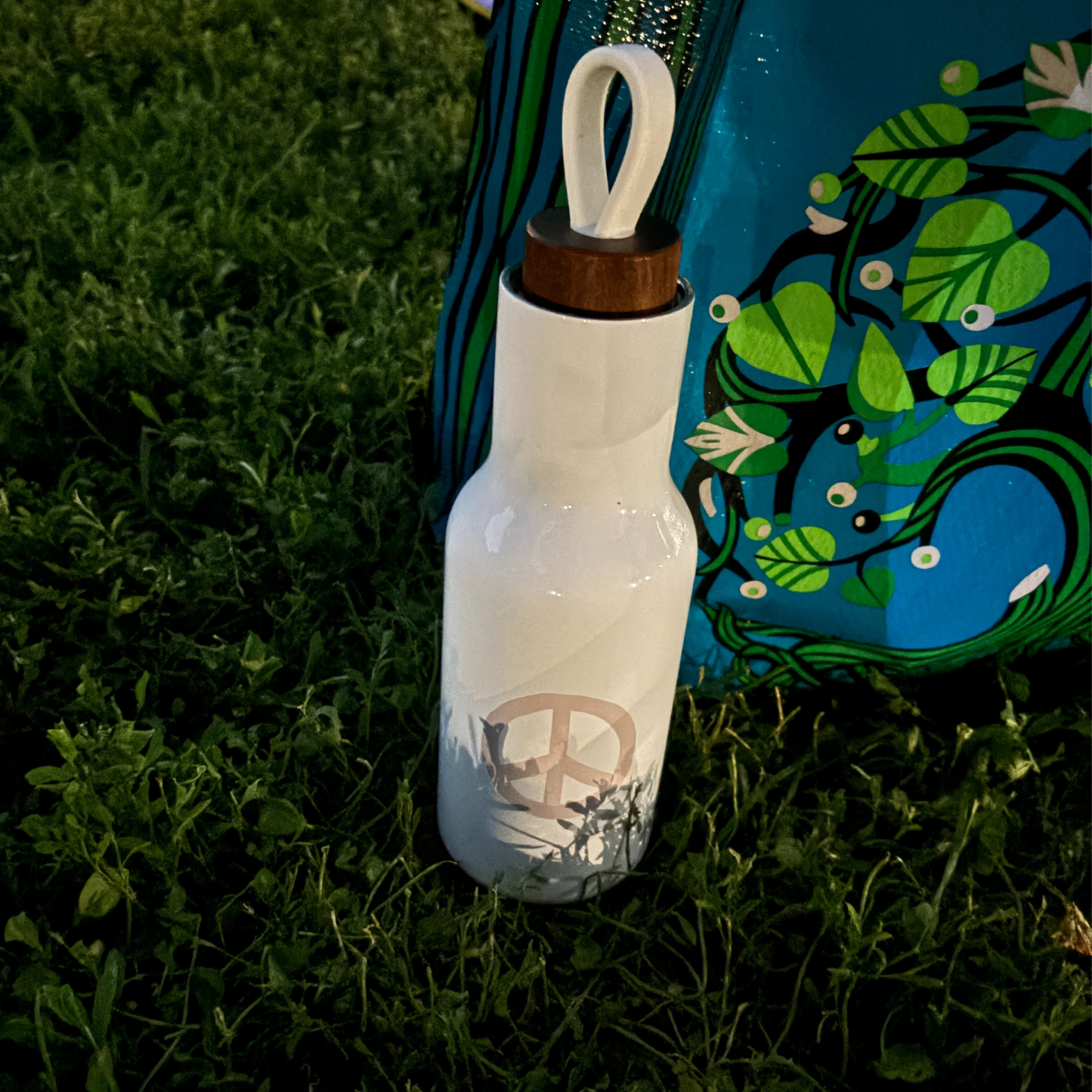 Peace Sign Stainless Steel Water Bottle | Insulated Water Canister | 20oz