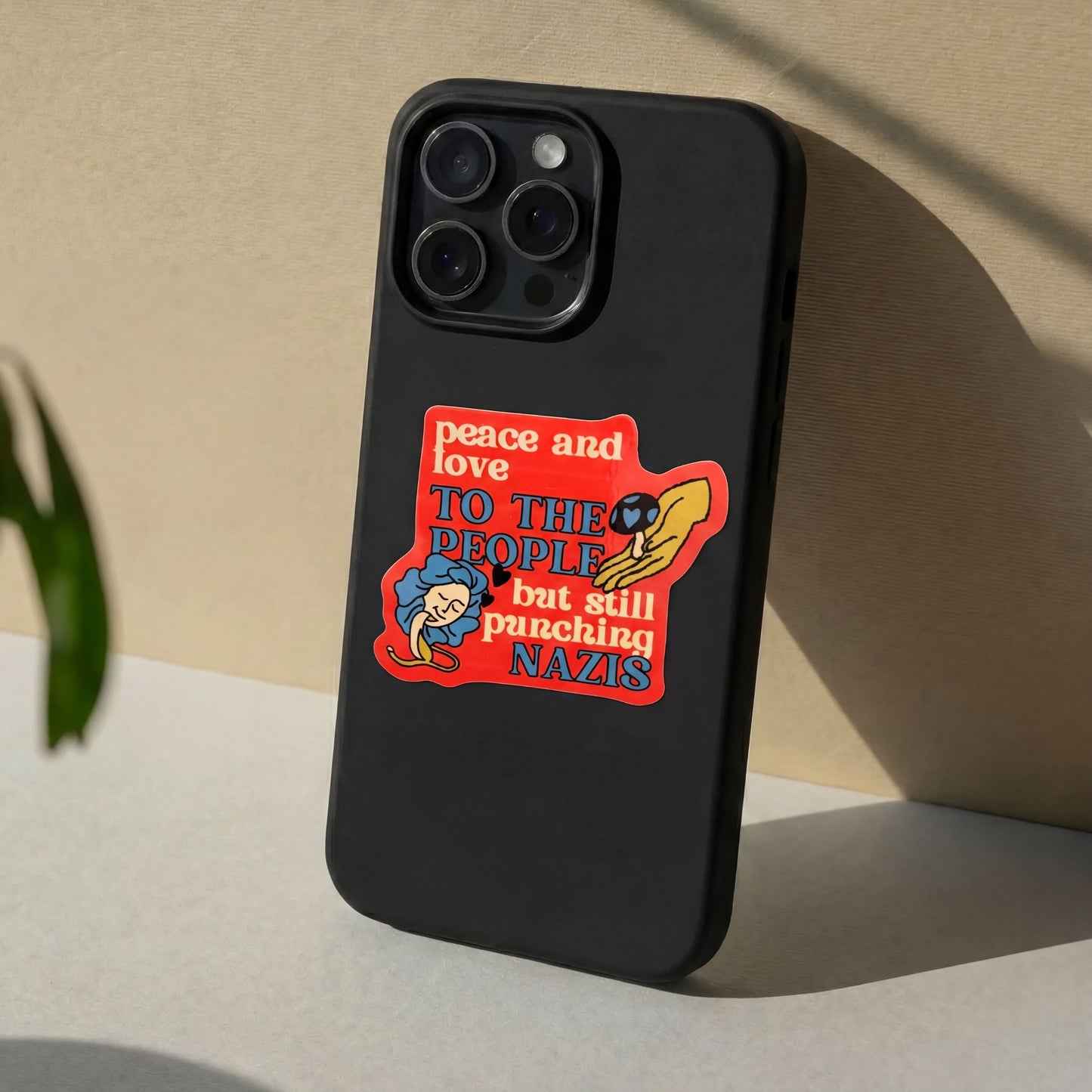 Peace and Love to the People Sticker | Bold Anti Fascist Vinyl Decal | Protest Humor Sticker