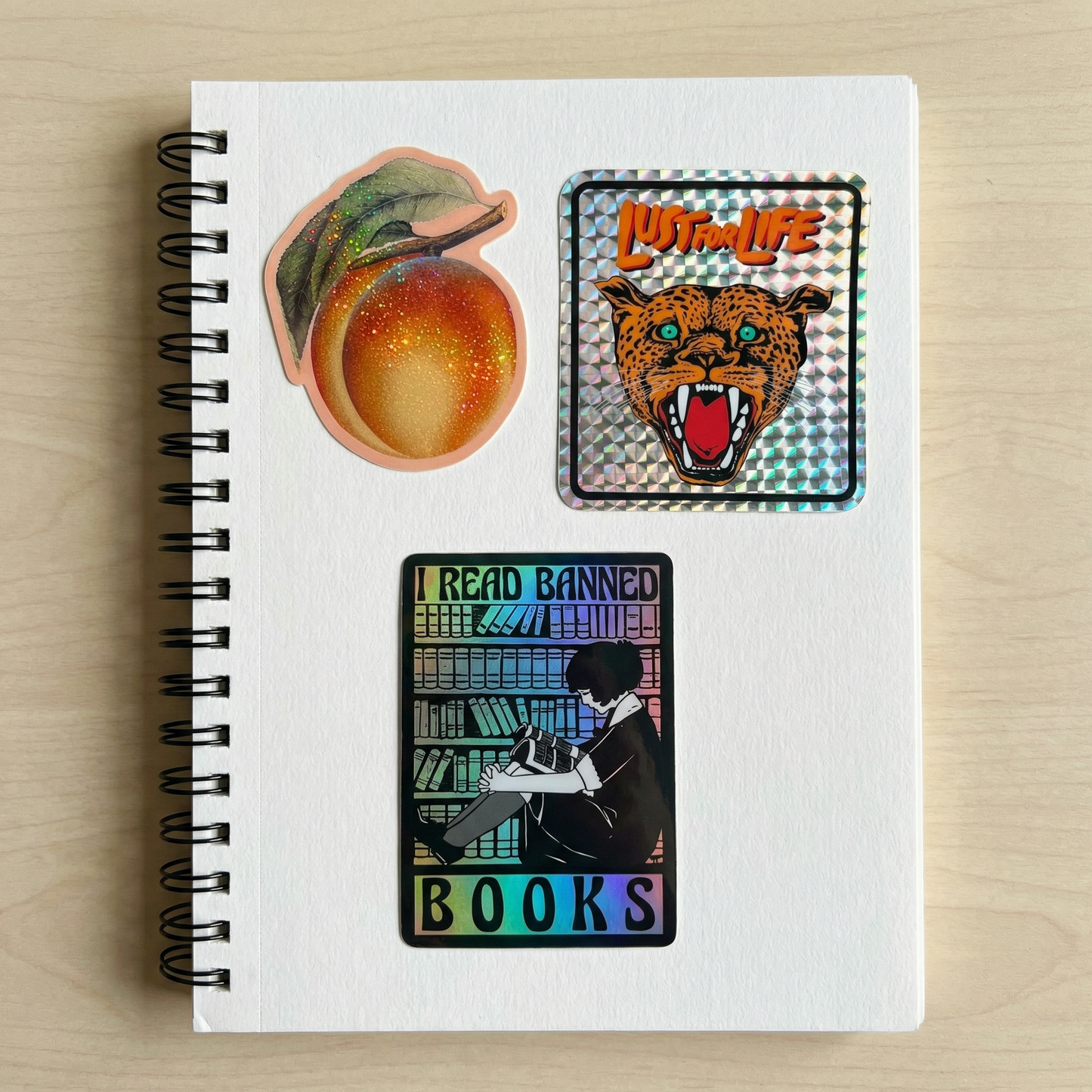 Peach Glitter Vinyl Sticker | 3 Inch Waterproof Sparkly Fruit Decal