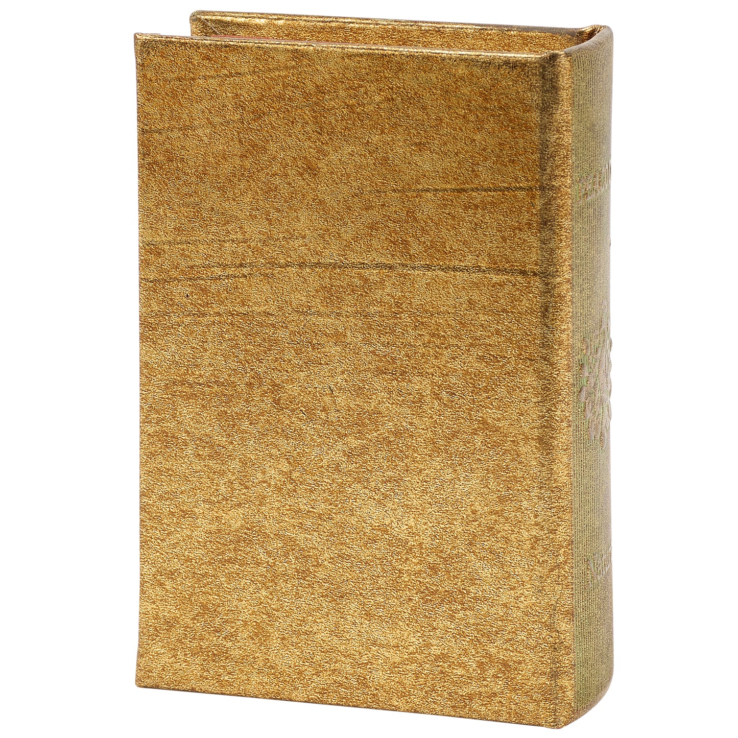 Peacock Metallic Gold Vintage Book Box | Faux Leather Wrap Book Shaped Storage Stash Trinket Box