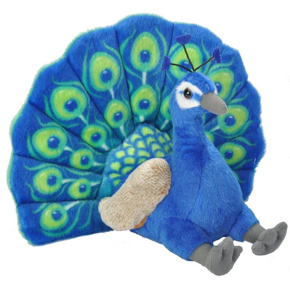 Peacock Stuffed Animal 12" | Cuddlekins Peacock Plush by Wild Republic