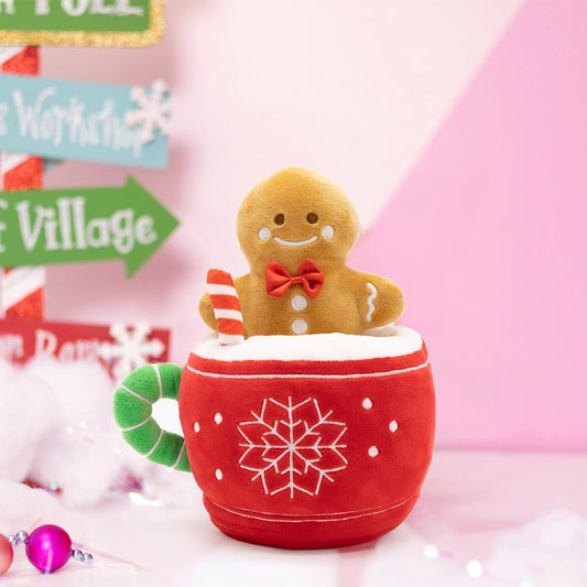 Peek-A-Boo Gingerbread in Hot Cocoa Plush 2 Piece Stuffie Gift Set