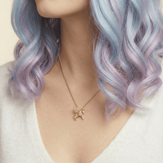 Pegasus Geometric Pendant Necklace in a Gift Box | Gold or Rose Gold)