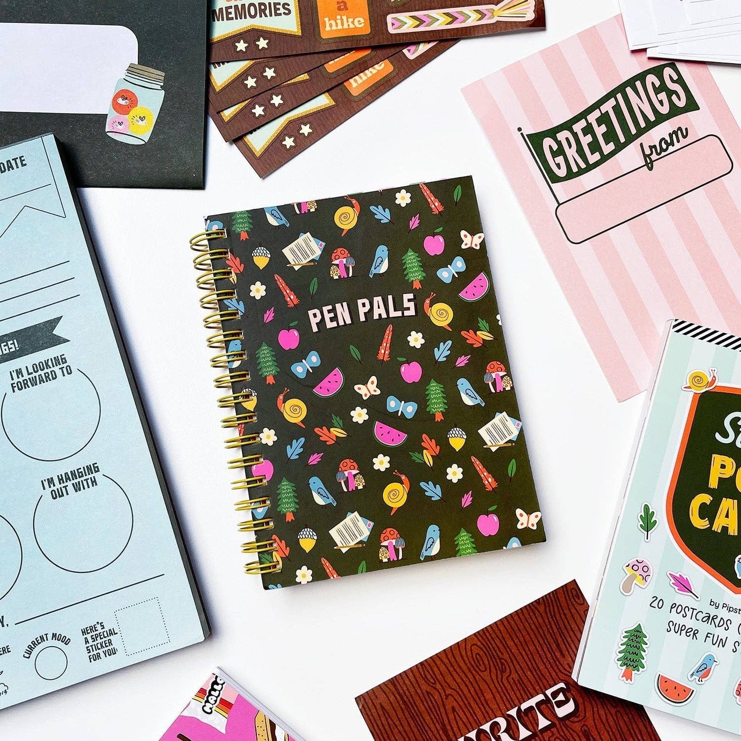 Pen Pals Address Book | Spiral Bound Contacts Directory Book | 8.25'' x 6.25''