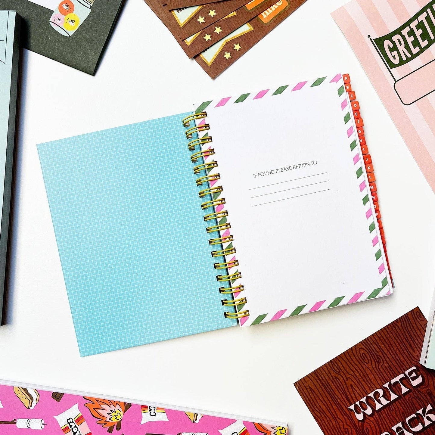 Pen Pals Address Book | Spiral Bound Contacts Directory Book | 8.25'' x 6.25''