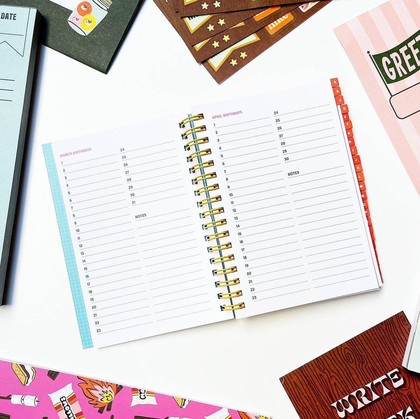 Pen Pals Address Book | Spiral Bound Contacts Directory Book | 8.25'' x 6.25''