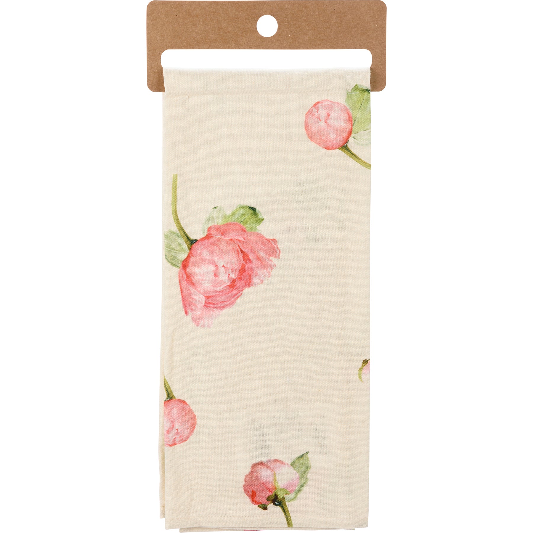 Peony For Your Thoughts Dish Cloth Towel | Cotten Linen Novelty Tea Towel | Cute Kitchen Hand Towel | 18" x 28"