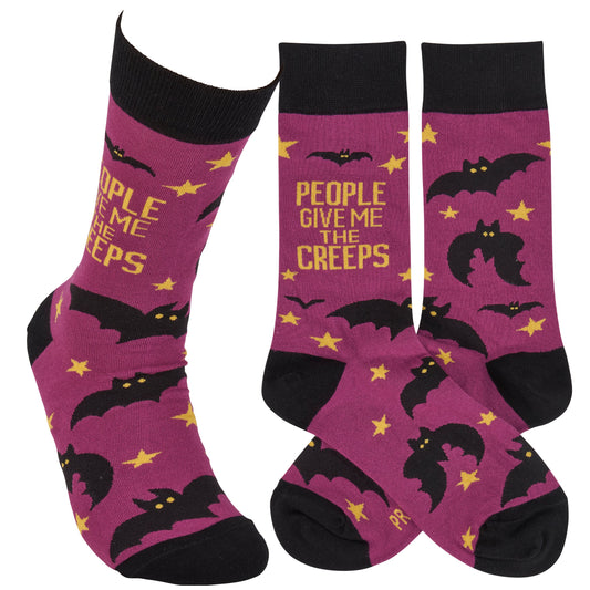 People Give Me The Creeps Socks | Halloween Themed Novelty Socks