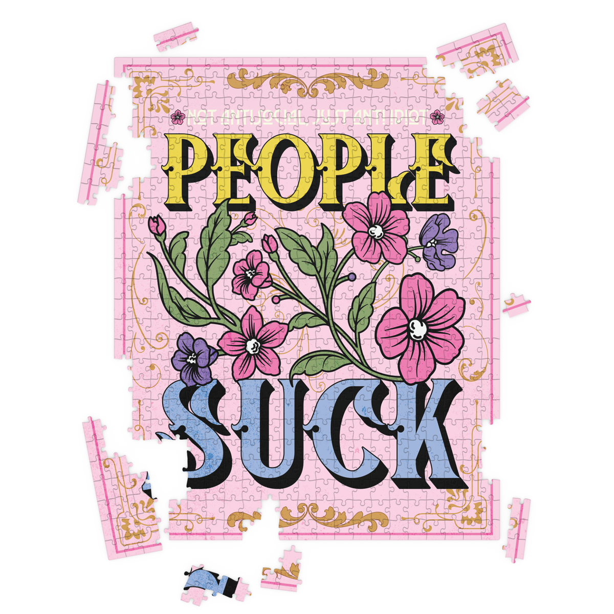 People Suck 500-Piece Jigsaw Puzzle-Fun Club-The Bullish Store