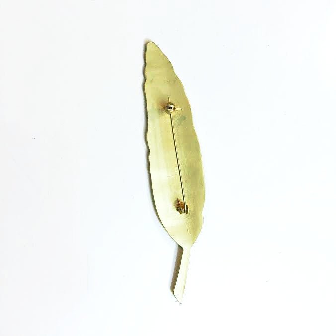 Perfect Gold Feather Brooch