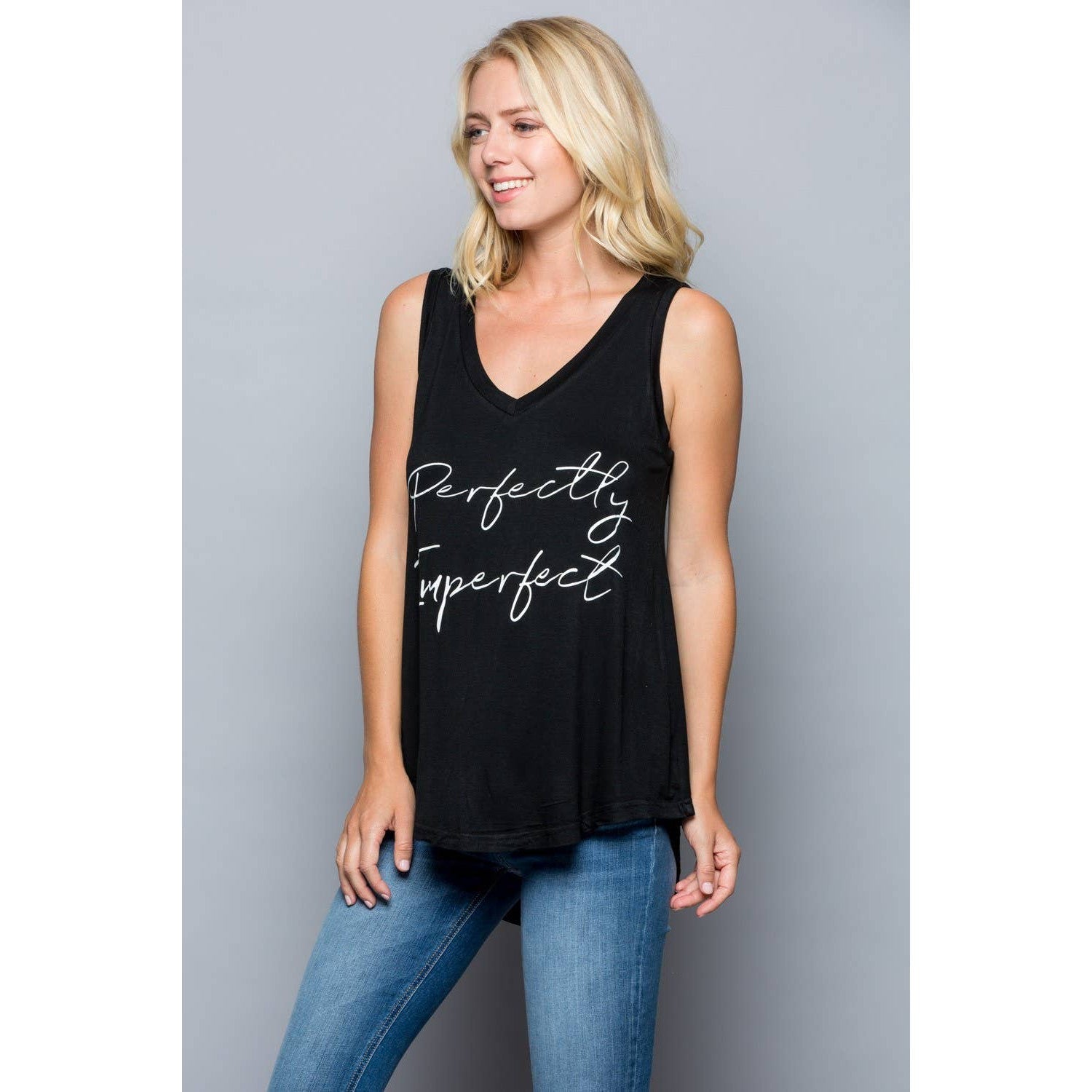 Perfectly Imperfect Print Flowy Tank Top, Yoga Tank [Available in Sizes SM-L]