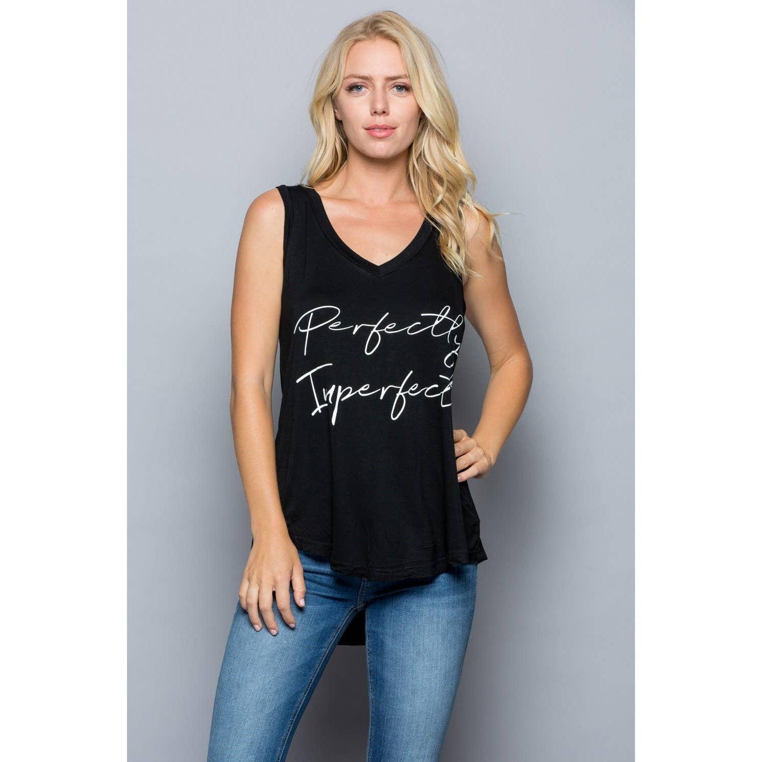 Perfectly Imperfect Print Flowy Tank Top, Yoga Tank [Available in Sizes SM-L]