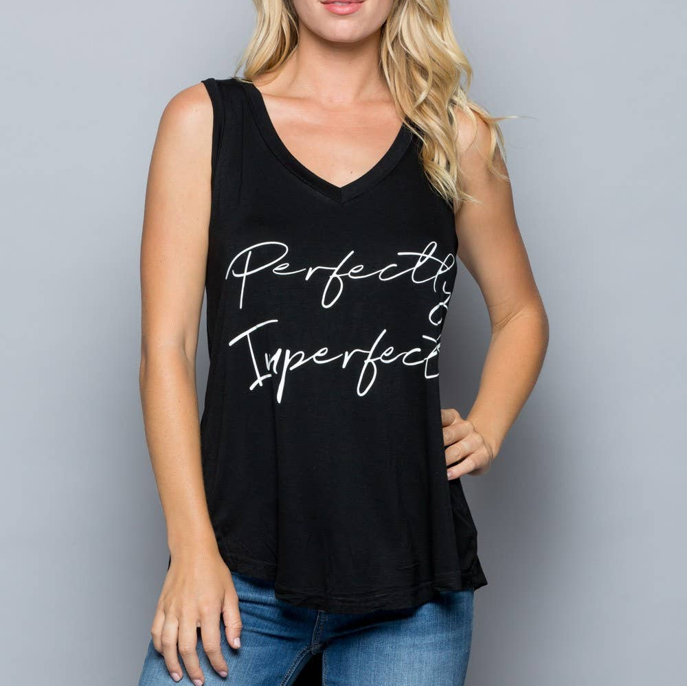 Perfectly Imperfect Print Flowy Tank Top, Yoga Tank [Available in Sizes SM-L]