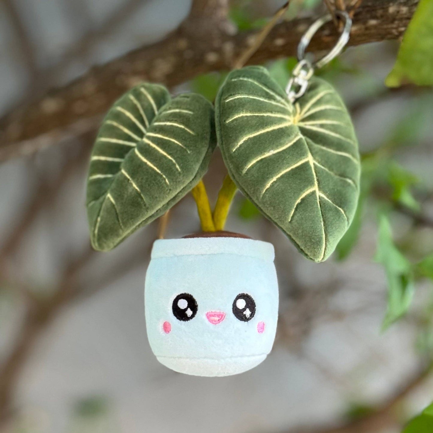 Philodendron Gloriosum Plush Keychain | 5″ Rare Houseplant Bag Charm